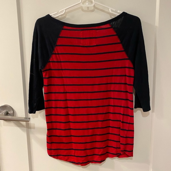 Abercrombie&Fitch Raglan Striped Baseball Tee - Picture 2 of 3